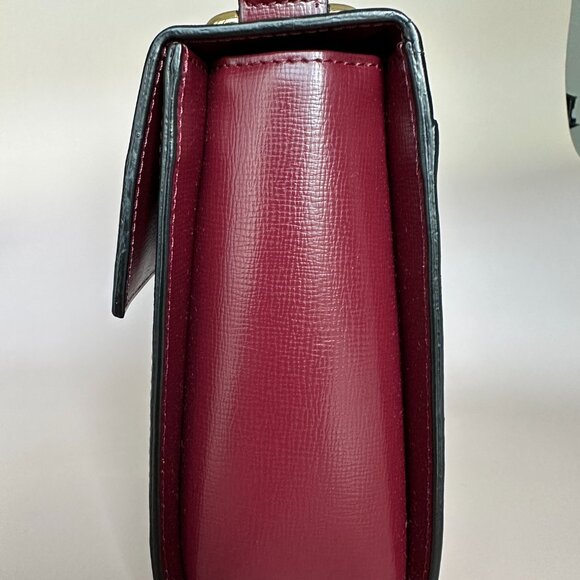 Cartier Wine Burgundy Leather Kelly Style Small Mini Top Handle Satchel Bag - Picture 9 of 10